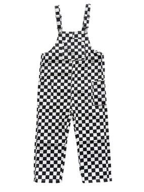 Little Trouble Black and White Checkered Corduroys Size 6T
